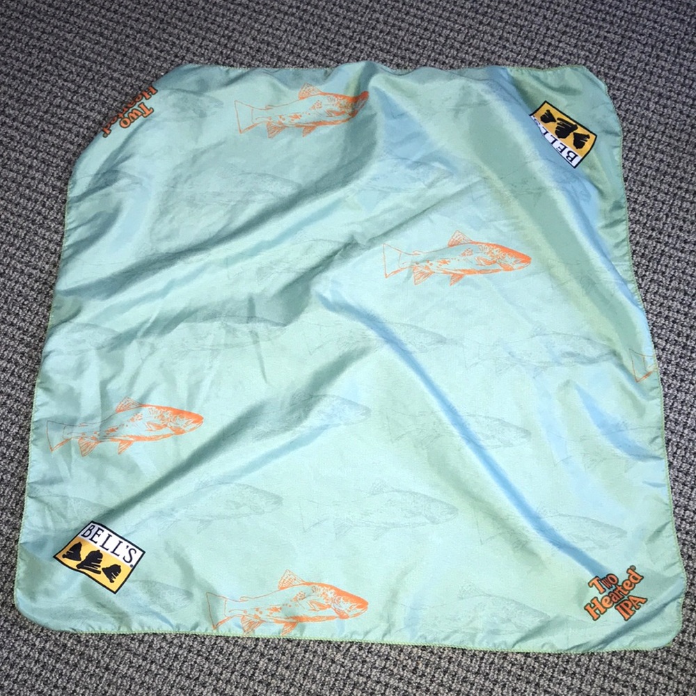 Bell's Pale Blue Fish Print Bandana / Scarf